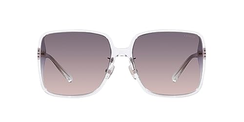 Coach HC8368D Sunglasses, Transparent Clear/Violet Pink Gradient, 61 mm