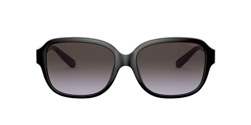 Coach HC8298U Universal Fit Sunglasses, Black/Dark Grey Gradient, 57 mm