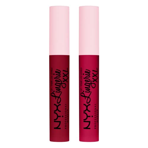 NYX PROFESSIONAL MAKEUP Lip Lingerie XXL Matte Liquid Lipstick - Pack of 2 (Sizzlin', Stamina)