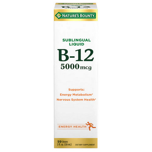 Nature's Bounty Nature's B-12 Sublingual Liquid 5000 mcg Natural Berry Flavor 2 oz