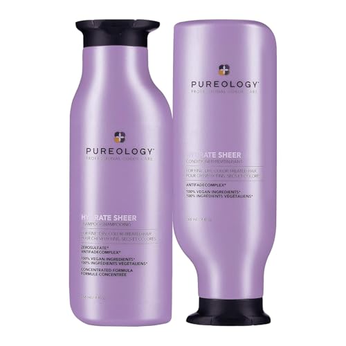 Pureology Hydrate Sheer Nourishing Shampoo | For Fine, Dry Color Treated Hair | Sulfate-Free | Silicone-Free | Vegan