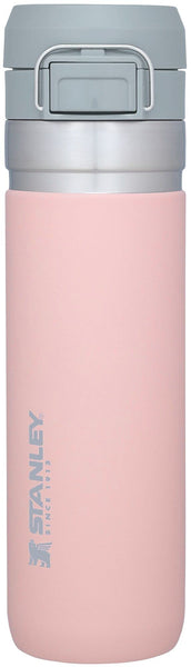 Stanley Quick Flip GO Water Bottle 24 oz | Push Button Lid | Leakproof and Packable for Travel and Sports | Insulated Stainless Steel | BPA-Free | Blush