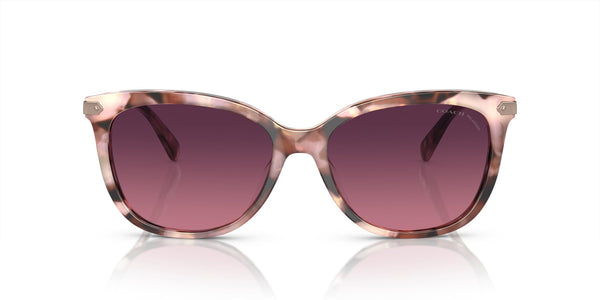 Coach HC8378U Universal Fit Sunglasses, Rose Pearl Tortoise/Burgundy Gradient Polarized, 57 mm