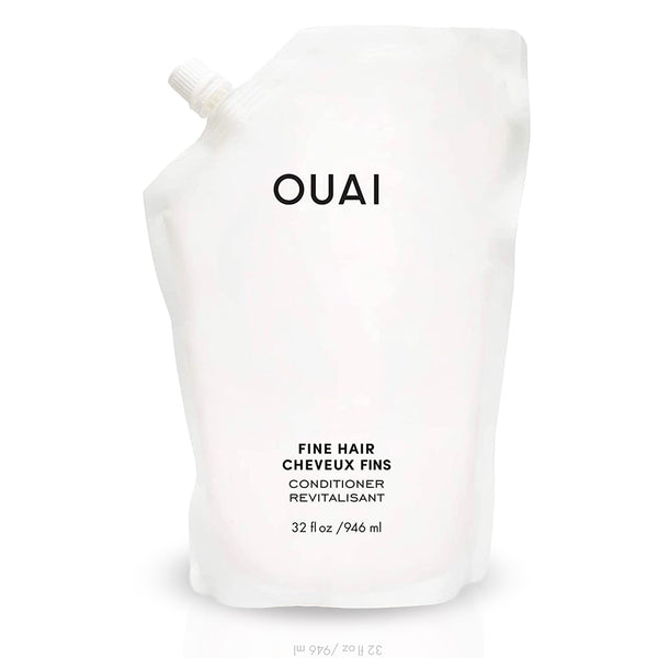 OUAI Fine Hair Conditioner Refill - Volumizing Conditioner Made with Keratin, Biotin and Chia Seed Oil - Adds Softness, Bounce and Volume - Free from Parabens, Sulfates, and Phthalates (32 Oz)