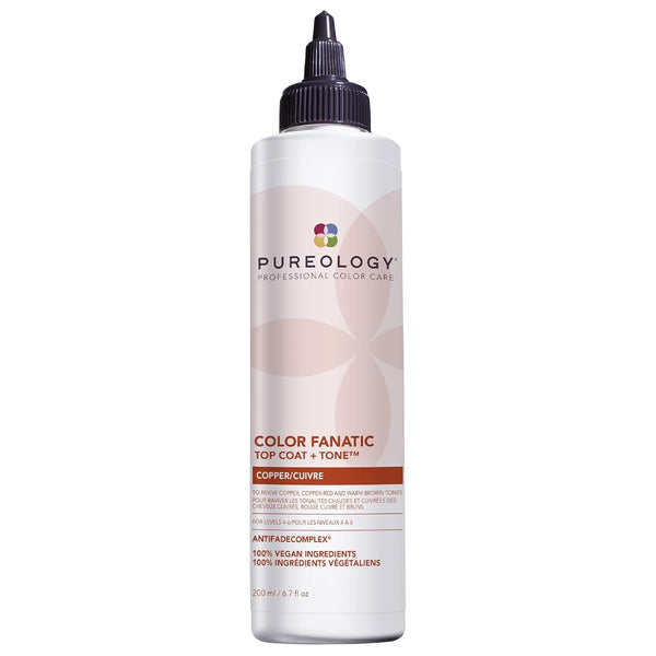 Pureology Color Fanatic Top Coat + Tone Copper High-Gloss Hair Toner | Hair Gloss for Color-Treated Hair | Glaze For Auburn & Red Hair | 6.7 Fl Oz