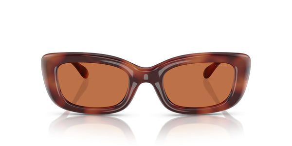 COACH Women's HC8390U Sculpted C Hardware Universal Fit Rectangular Sunglasses, Caramel Tortoise/Brown Solid, 51 mm