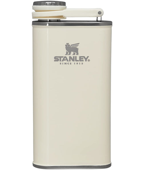 Stanley Classic Easy Fill Wide Mouth Flask 8 oz | Leakproof Hip Flask | Hinge Connected Never Lose Cap | Insulated Stainless Steel Liquor Container | BPA-Free | Cream Gloss