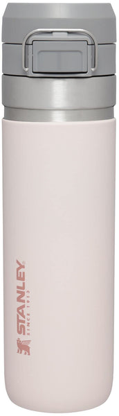 Stanley Quick Flip GO Water Bottle 24 oz | Push Button Lid | Leakproof and Packable for Travel and Sports | Insulated Stainless Steel | BPA-Free | Rose Quartz