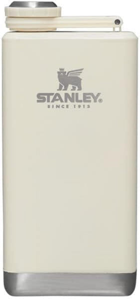 Stanley Adventure Pre-Party Flask 8 oz | Leakproof Hip Flask | Hinge Connected Never Lose Cap | Insulated Stainless Steel Liquor Container | BPA-Free | Cream Gloss