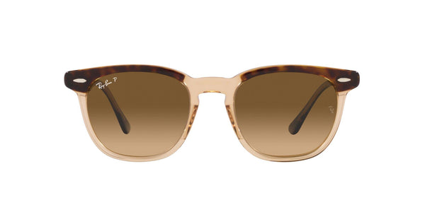 Ray-Ban RB2298 Hawkeye Square Sunglasses, Havana On Transparent Brown/Brown Gradient Polarized, 50 mm