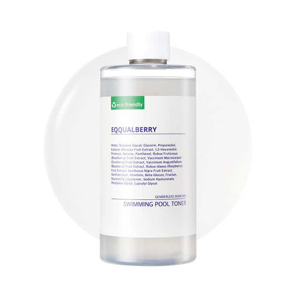 EQQUALBERRY Swimming Pool Toner - Gentle Exfoliating Toner with Natural Enzyme | Boosted Hydration with Hyaluronic Acid | Daily Toner for Sensitive Skin | Korean Skincare, 10.14 Fl. Oz / 300ml