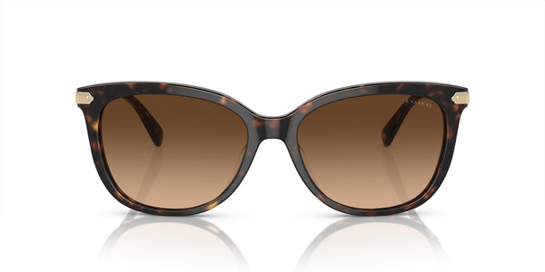 Coach HC8378U Universal Fit Sunglasses, Dark Tortoise/Brown Gradient, 57 mm
