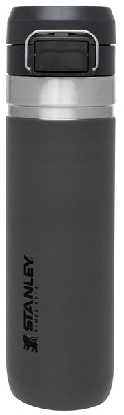 Stanley Quick Flip GO Water Bottle 24 oz | Push Button Lid | Leakproof and Packable for Travel and Sports | Insulated Stainless Steel | BPA-Free | Charcoal