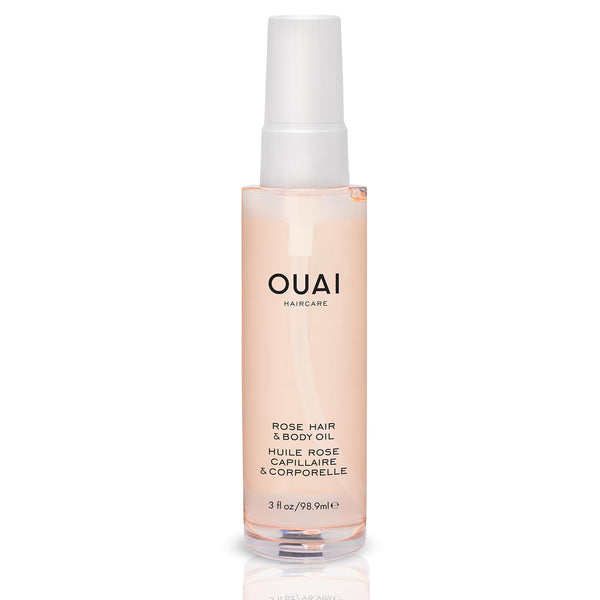 OUAI Rose Hair and Body Oil - Anti-Frizz Hair + Skin Moisturizing Oil Spray for Adding Shine and Perfume All Over - Formulated with Absinthium and Rosehip Oil (3 oz)