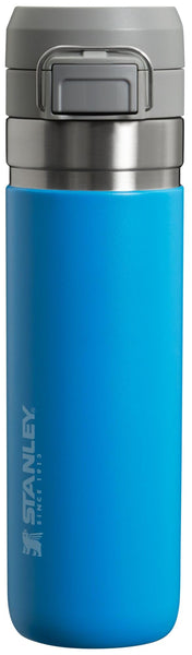 Stanley Quick Flip GO Water Bottle 24 oz | Push Button Lid | Leakproof and Packable for Travel and Sports | Insulated Stainless Steel | BPA-Free | Azure