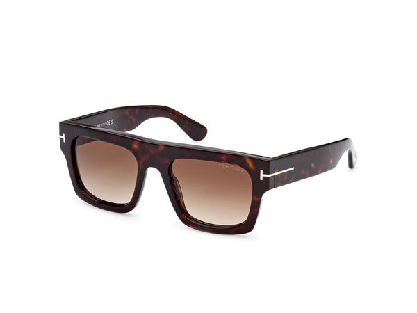 Tom Ford FAUSTO FT 0711 Dark Havana/Light Brown Shaded 53/20/145 unisex Sunglasses