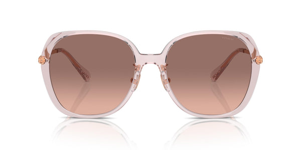 COACH Women's HC8403D Square Sunglasses, Transparent Rose/Brown Pink Gradient, 59 mm