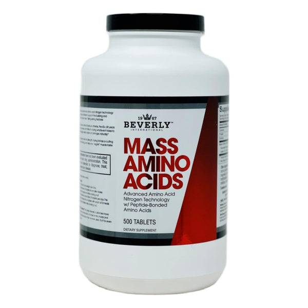 Beverly International Mass Amino Acids, 500 Tabs. Use Pre-Post Workout, With Meals, Essential For Muscle Recovery And Repair. Complete Amino Acid Profile