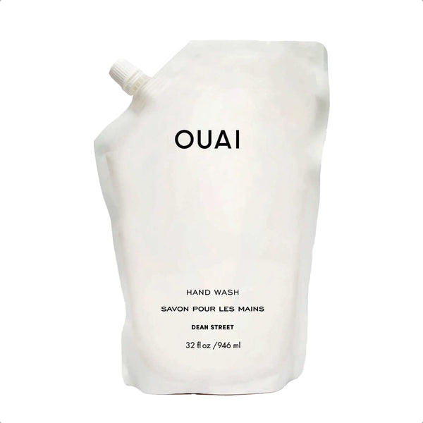 OUAI Hand Wash Refill - Liquid Hand Soap with Jojoba, Avocado, & Rose Hip Oil for Replenished Skin - Gentle Exfoliating Bathroom + Kitchen Hand Soap (32 Fl Oz)