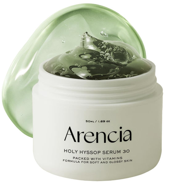 Arencia Glow Hyssop Overnight Face Mask Serum - hydrating & Anti-Aging Serum for younger looking Korean Glass Skin, 30% Vitamin A, C, E, 10% Niacinamide, Peptide