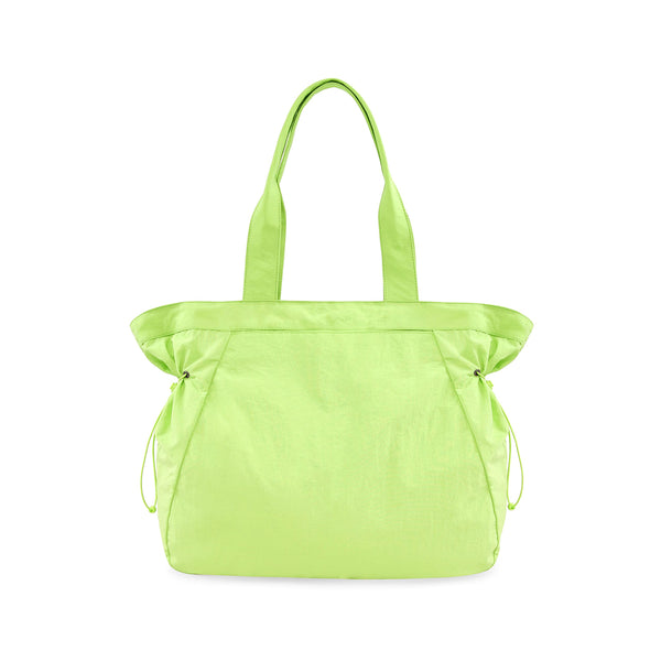 ODODOS 18L Side-Cinch Shopper Bags Lightweight Shoulder Bag Tote Handbag for Shopping Workout Beach Travel, Lime Punch