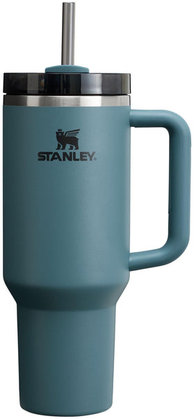 Stanley Quencher H2.0 Tumbler with Handle and Straw 40 oz | Flowstate 3-Position Lid | Cup Holder Compatible for Travel | Insulated Stainless Steel Cup | BPA-Free | Blue Spruce