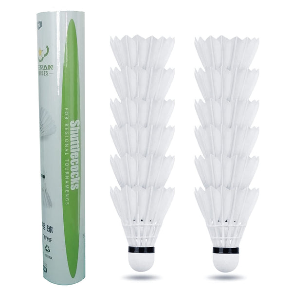 ZHENAN 12-Pack Advanced Goose Feather Badminton Shuttlecocks with Great Stability and Durability,Indoor Outdoor Sports Hight Speed Training Badminton Birdies Balls
