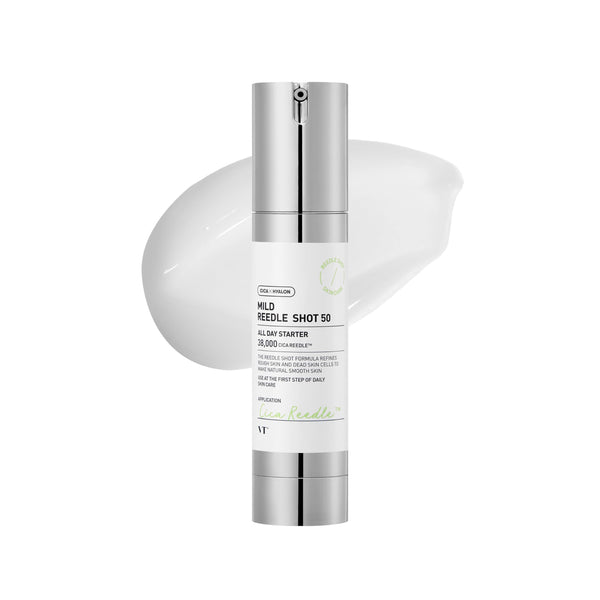 VT COSMETICS CICA Reedle Shot 50, Day&Night Mild Exosome, Microneedling Serum, Centella Asiatica, Hyaluronic Acid, Exfoliation, Soft Skin, Regeneration, Glass Skin, Korean Skin Booster 1.69Fl Oz(50ml)