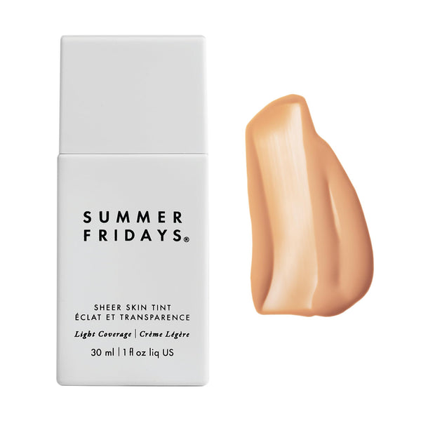 Summer Fridays Sheer Skin Tint - Tinted Moisturizer with Hyaluronic Acid - Helps Diminish Uneven Skin Tone - Sheer to Light Coverage - Shade 2.5 - Light with Cool Peach Undertones (1 Fl Oz)