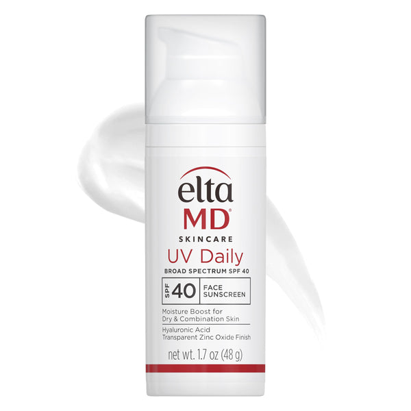 EltaMD UV Daily SPF 40 Face Sunscreen Moisturizer with Zinc Oxide, Daily Face Moisturizer with SPF, Sunscreen, For Dry Skin 1.7 oz Pump