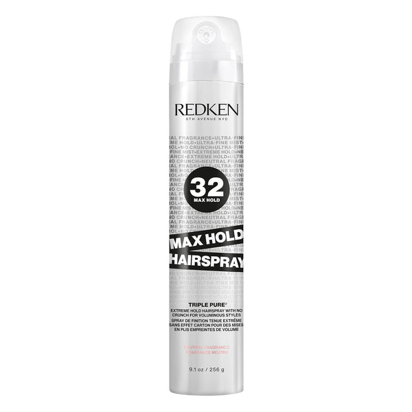 Redken Max Hold Neutral Hairspray 32 | Extreme Maximum High Hold Hairspray | Long-Lasting Lift & Frizz Control | For All Hair Types | Neutral Fragrance