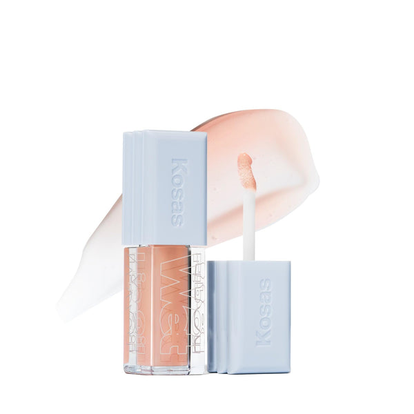 Kosas Wet Lip Oil Gloss - Hydrating Lip Plumping Treatment with Hyaluronic Acid & Peptides, Non-Sticky Finish (Jellyfish)