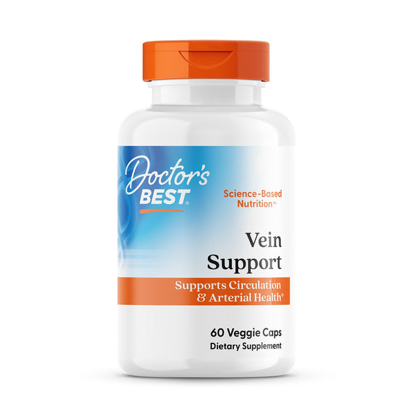 Doctors Best Vein Support, Supports Circulation & Arterial Health, Non-GMO, Gluten Free, Soy Free, Vegan 60 Veggie Caps
