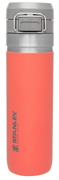 Stanley Quick Flip GO Water Bottle 24 oz | Push Button Lid | Leakproof and Packable for Travel and Sports | Insulated Stainless Steel | BPA-Free | Guava