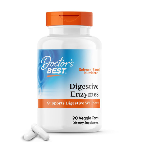 Doctors Best Digestive Enzymes, Supports Digestive Wellness, Non-GMO, Vegetarian 90 Veggie Caps