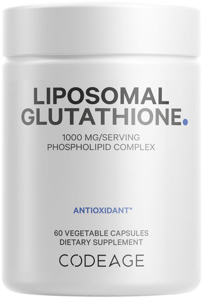 Codeage Liposomal Glutathione 1000 mg Supplement, High-Potency Reduced L-Glutathione - Liposomal Delivery - Phospholipids - Non-GMO, Gluten-Free - 60 Capsules