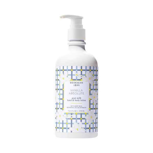 Beekman 1802 Goat Milk Body Lotion, Vanilla Absolute - Scented - 12.5 oz - Hydrating & Deeply Moisturizing - With Shea Butter & Jojoba Seed Oil - Good for Sensitive Skin - Cruelty Free
