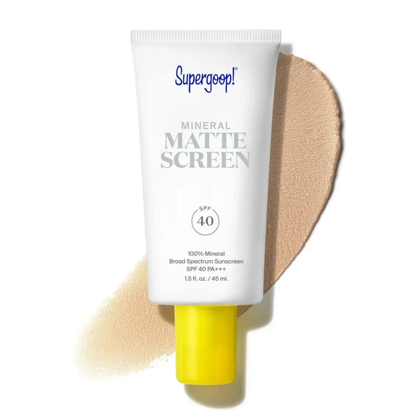 Supergoop! Mineral Mattescreen (SPF 40) - 45 mL - 100% Mineral, Oil-Free Broad Spectrum Sunscreen - Smooths Skin?? Appearance, Minimizes Pores & Controls Shine - Water & Sweat Resistant