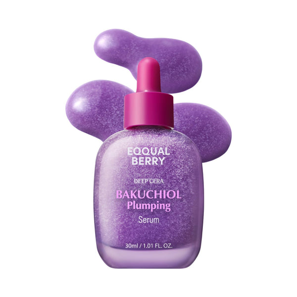 EQQUALBERRY Bakuchiol Plumping Serum – Pore and Wrinkle Minimizer | Retinol Alternative for Sensitive Skin | Enhances Firmness and Elasticity with Ceramide, 1.01oz / 30ml
