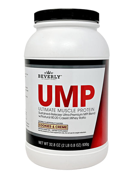 Beverly International Ump Protein Powder, Cookies & Cream. Unique Whey-Casein Ratio Builds Lean Muscle. Easy To Digest. No Bloat. (32.8 Oz) 2Lb .8 Oz