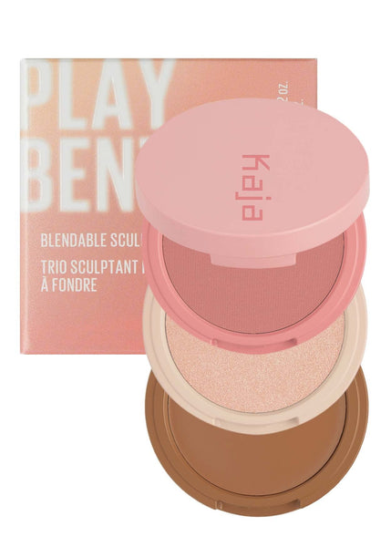 KAJA 3 Colors Palette - Play Bento_Butter Up | Powder Blusher, Highlighter, Cream Bronzer, Creamy Application, with Mango Seed Butter, Powdery Finish, Easy Finger Application, Lightweight Formula