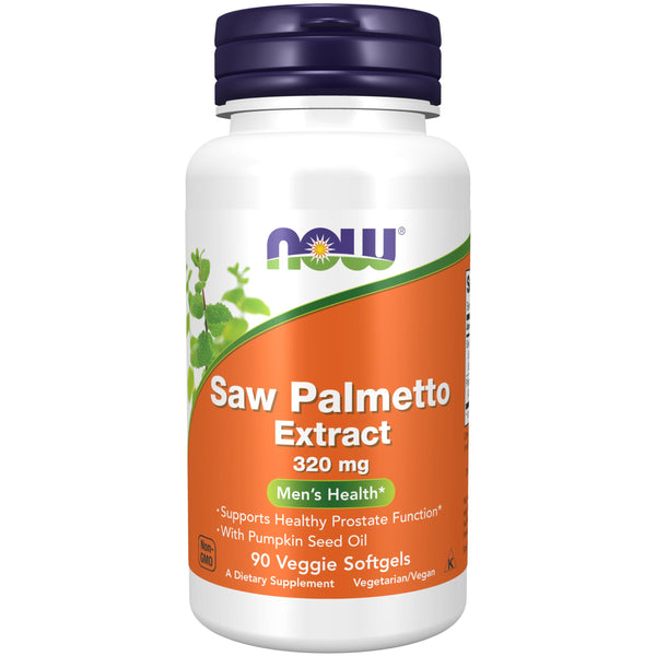 NOW Foods Supplements, Saw Palmetto Extract 320 mg with Pumpkin Seed Oil, Men's Health*, 90 Veg Softgels