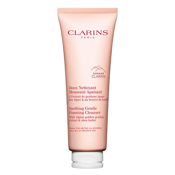 Clarins NEW Soothing Gentle Foaming Face Cleanser | Cleanses, Soothes, and Comforts | Contains Nourishing Shea Butter | Soap-Free| SLS-Free| Very Dry or Sensitive Skin Types | 4.2 Ounces
