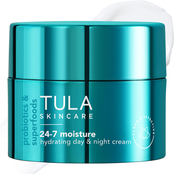 TULA Skin Care 24-7 Chrome Hydrating Day & Night Cream - Anti-Aging Moisturizer for Face, Contains Watermelon & Blueberry Extract in Chrome Packaging, 1.5 oz.