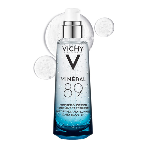 Vichy Mineral 89 Fortifying & Hydrating Daily Skin Booster, Pure Hyaluronic Acid Serum For Face, Plumps & Hydrates, Repairs Skin Barrier, Lightweight Moisturizing Gel, Fragrance Free & Oil-Free