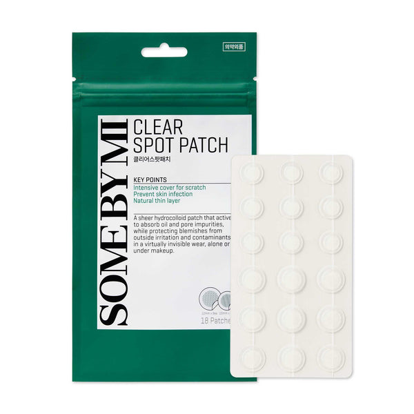SOME BY MI 30 Days Miracle Clear Spot Patch - Pack of 1, 18 Counts, 2 Size(10mm 9Counts, 12mm 9Counts) - Invisible Hydrocolloid Skin Trouble and Pimple Patch with No Irritation - Korean Skin Care