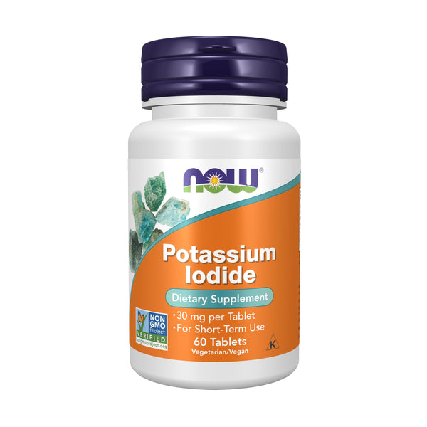 NOW Foods Supplements, Potassium Iodide 30 mg, Non-GMO Project Verified, Dietary Supplement, 60 Tablets