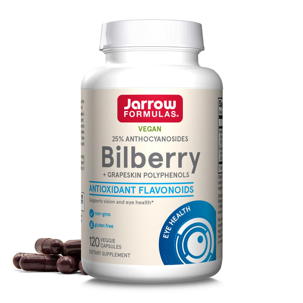 Jarrow Formulas® Bilberry + Grapeskin Polyphenols, Vision and Eye Health, 60 Veggie Capsules, Up to a 30 Day Supply