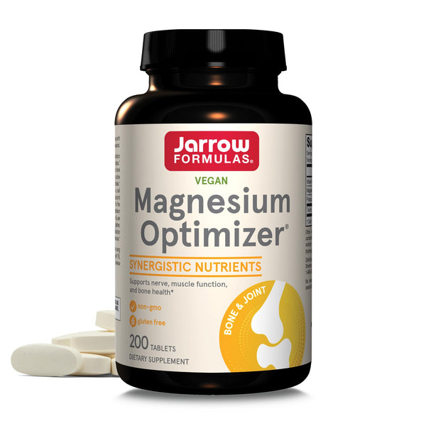 Jarrow Formulas Magnesium Optimizer, Dietary Supplement, Supports Nerve, Muscle Function and Bone Health, 200 Tablets, 100 Day Supply