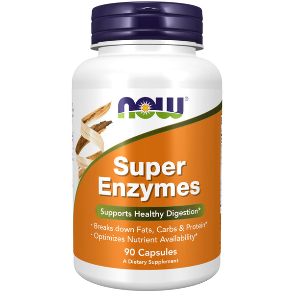 NOW Foods Supplements, Super Enzymes, Formulated with Bromelain, Ox Bile, Pancreatin and Papain, Super Enzymes,90 Capsules